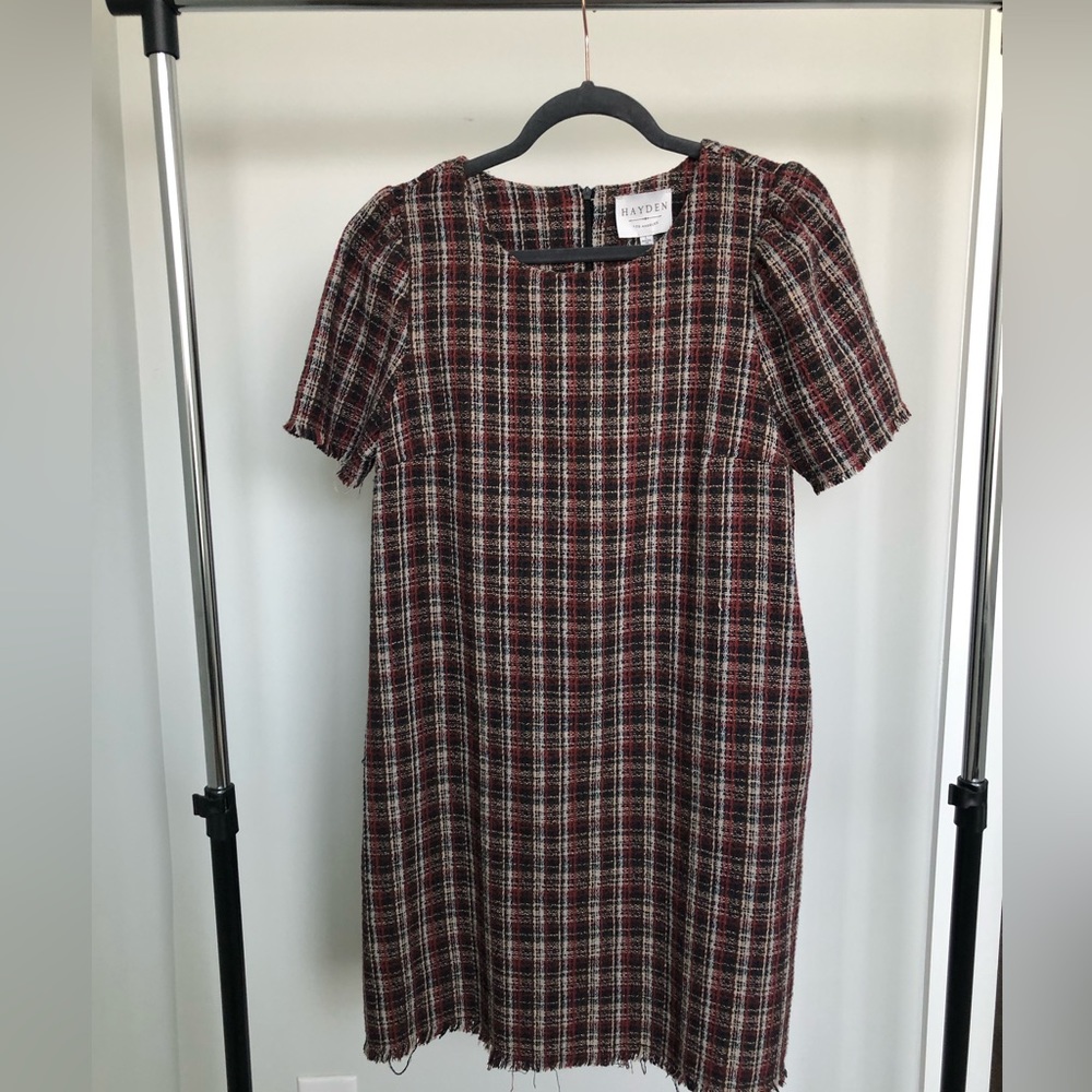 Plaid Tweed-like Mini Dress with Pockets by Hayden Los Angeles